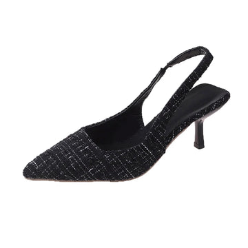 Xajzpa Brand Designer Slingbacks High Heels Pumps Women Pointed Blue Pointed Toe Party Shoes Summer Thin Heeled Sandals High Heel Shoes